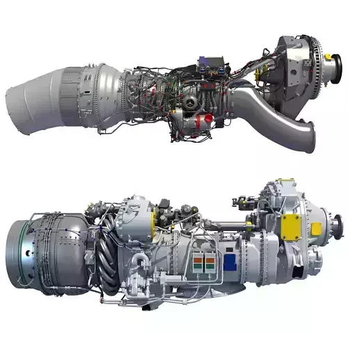 Set of Turboprop Engines 3D model