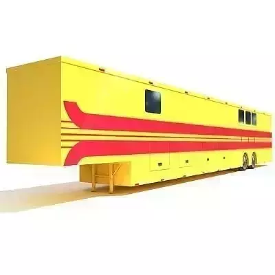 Yellow Red Striped Trailer 03