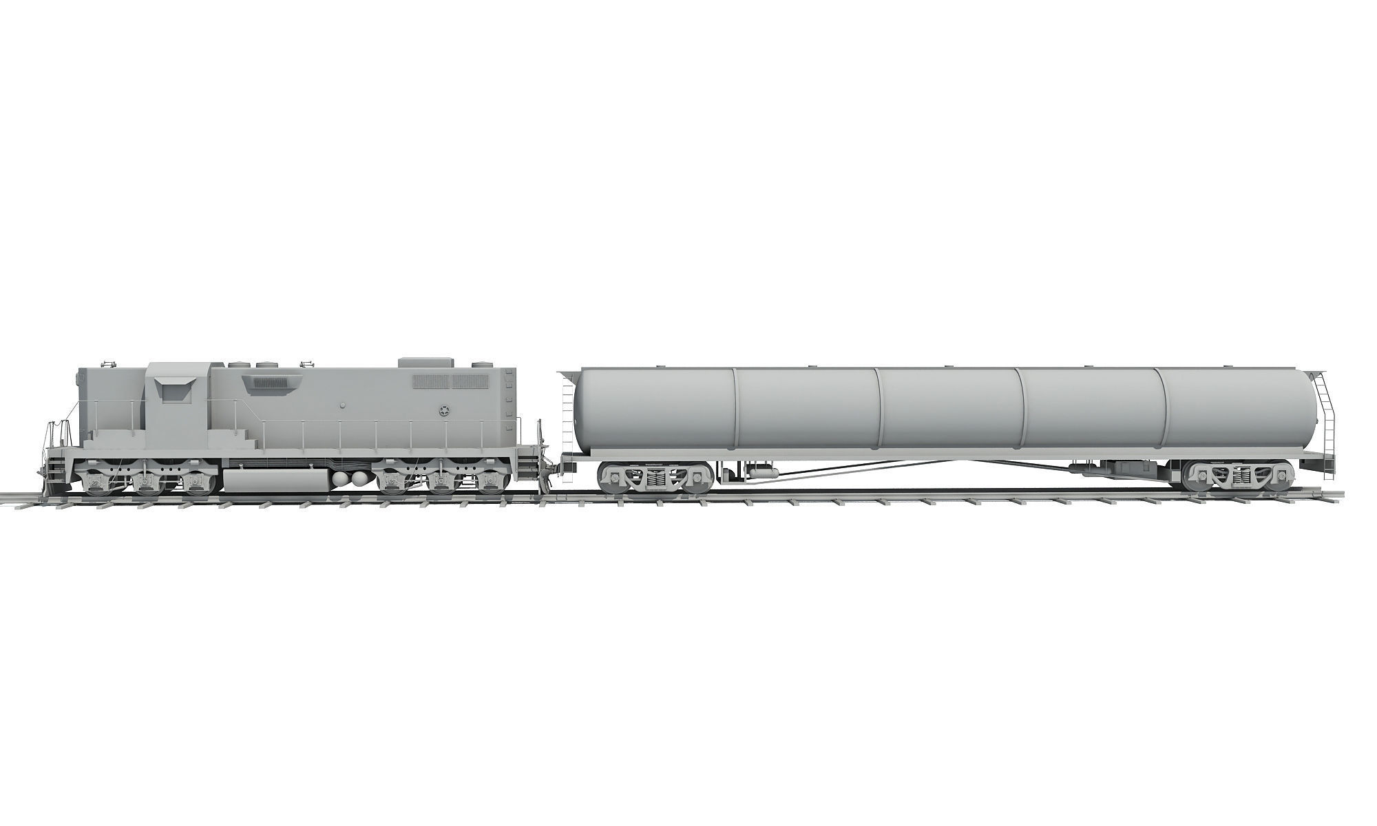 Detailed Tanker Train 2 3D model_2