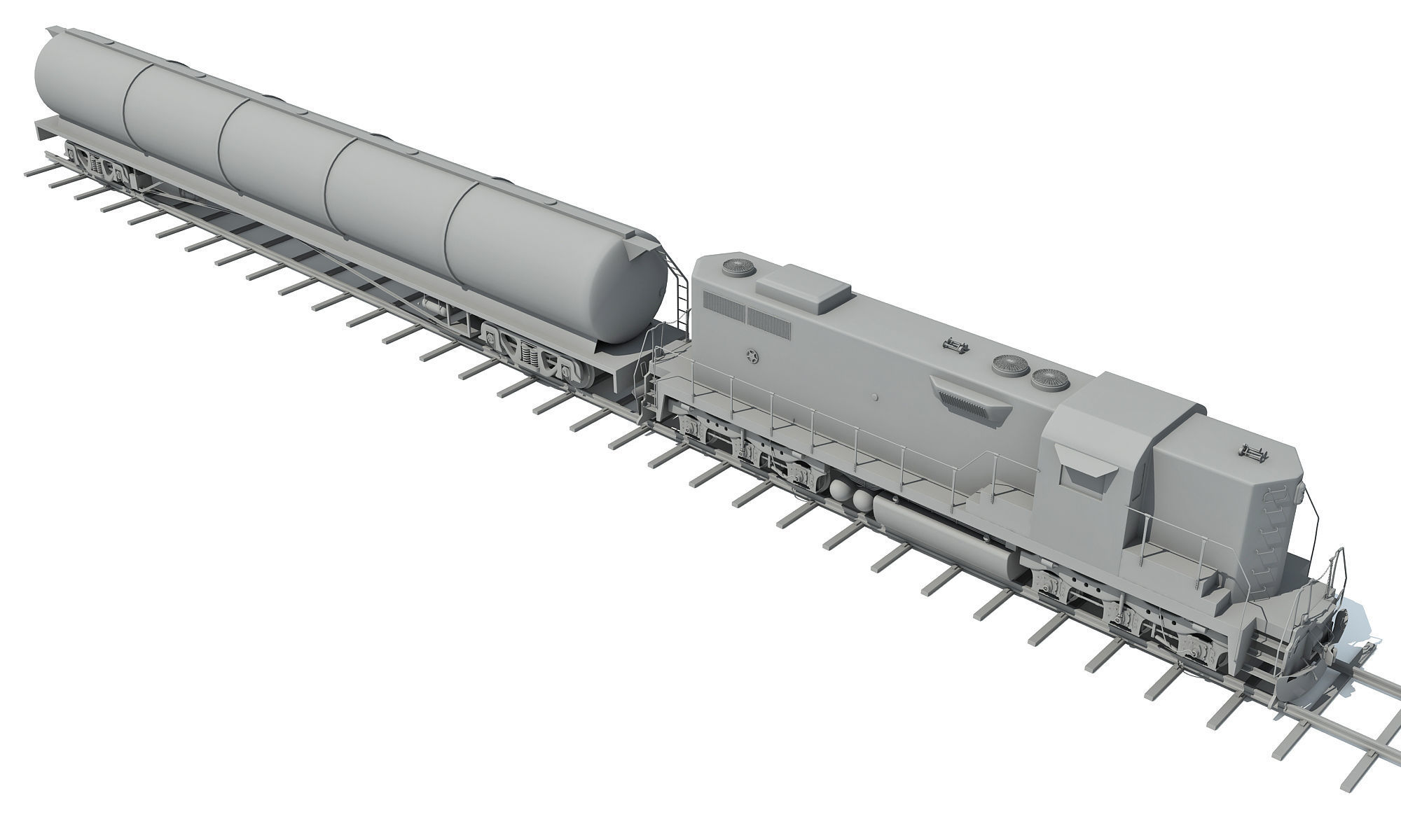 Detailed Tanker Train 2 3D model_7