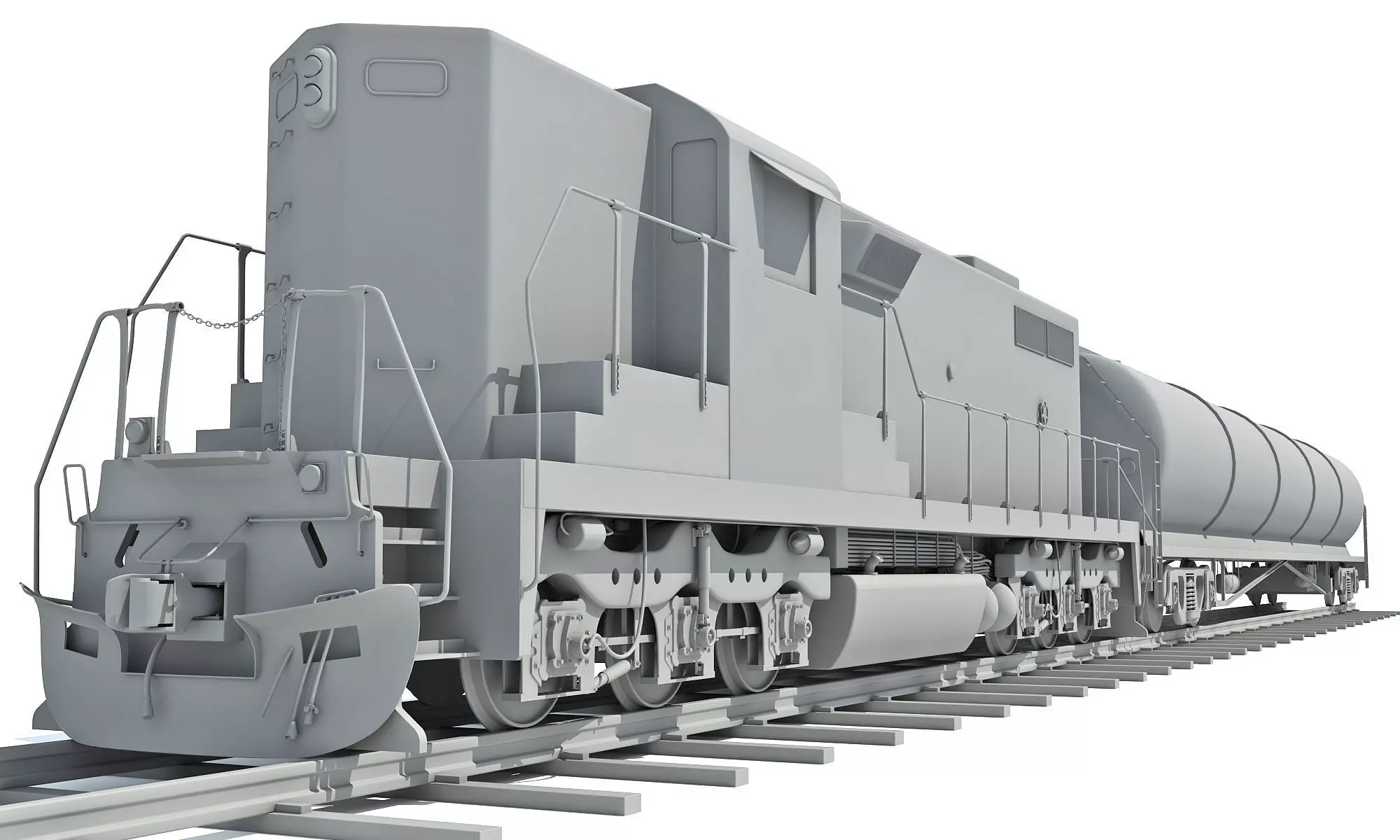 Detailed Tanker Train 2 3D model_0