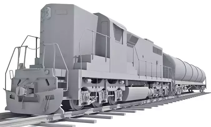 Detailed Tanker Train 2 3D model