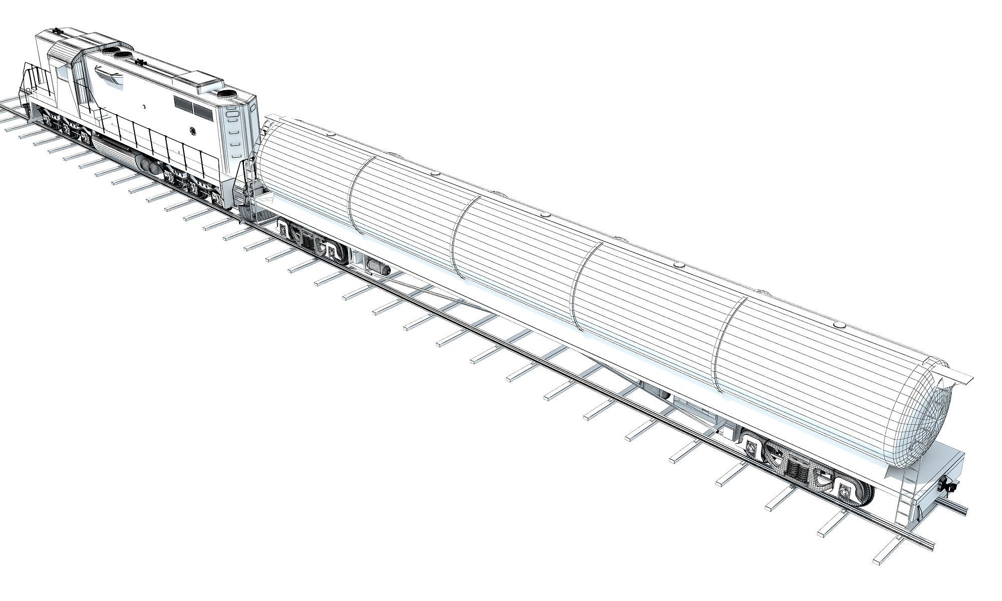 Detailed Tanker Train 2 3D model_12
