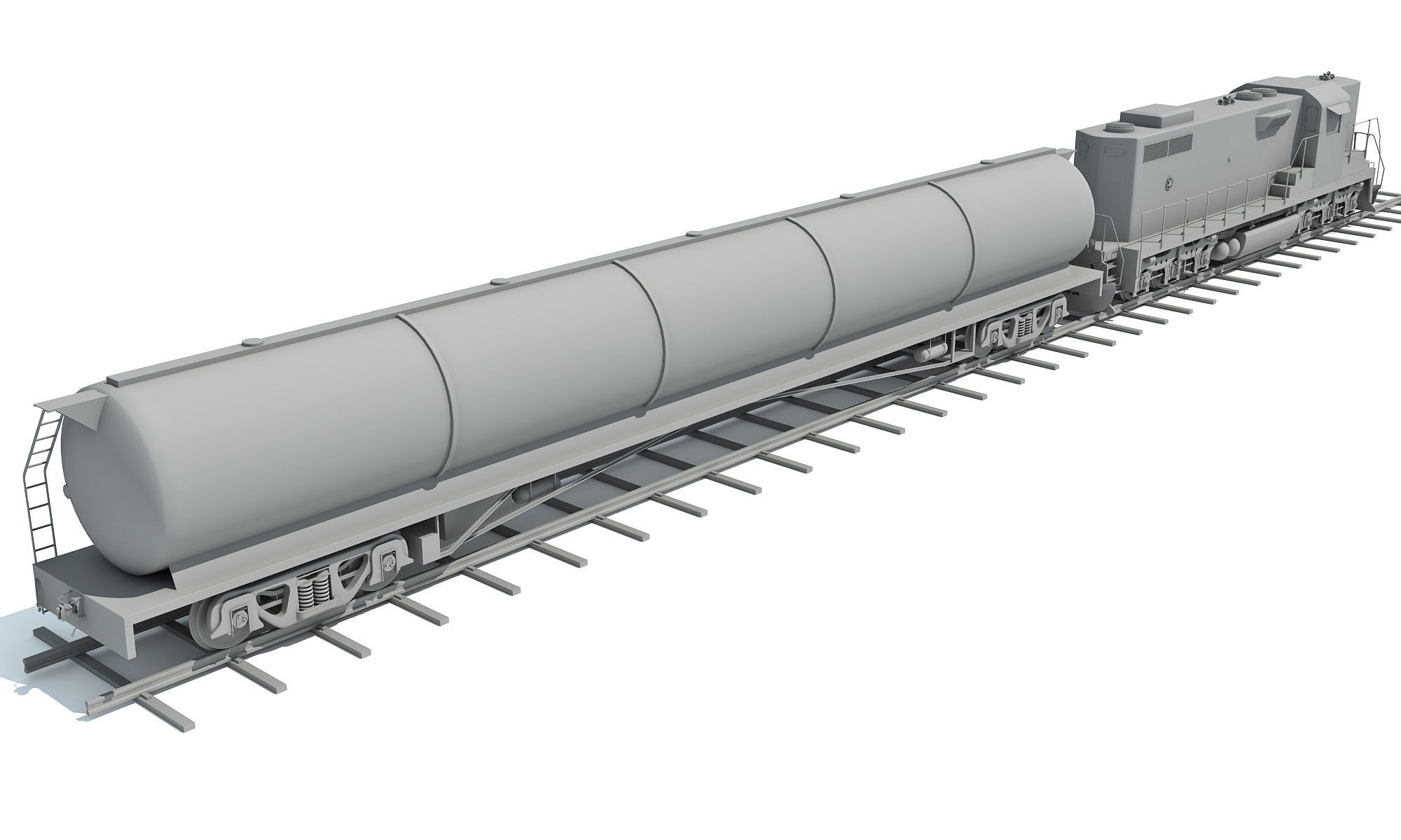 Detailed Tanker Train 2 3D model_4