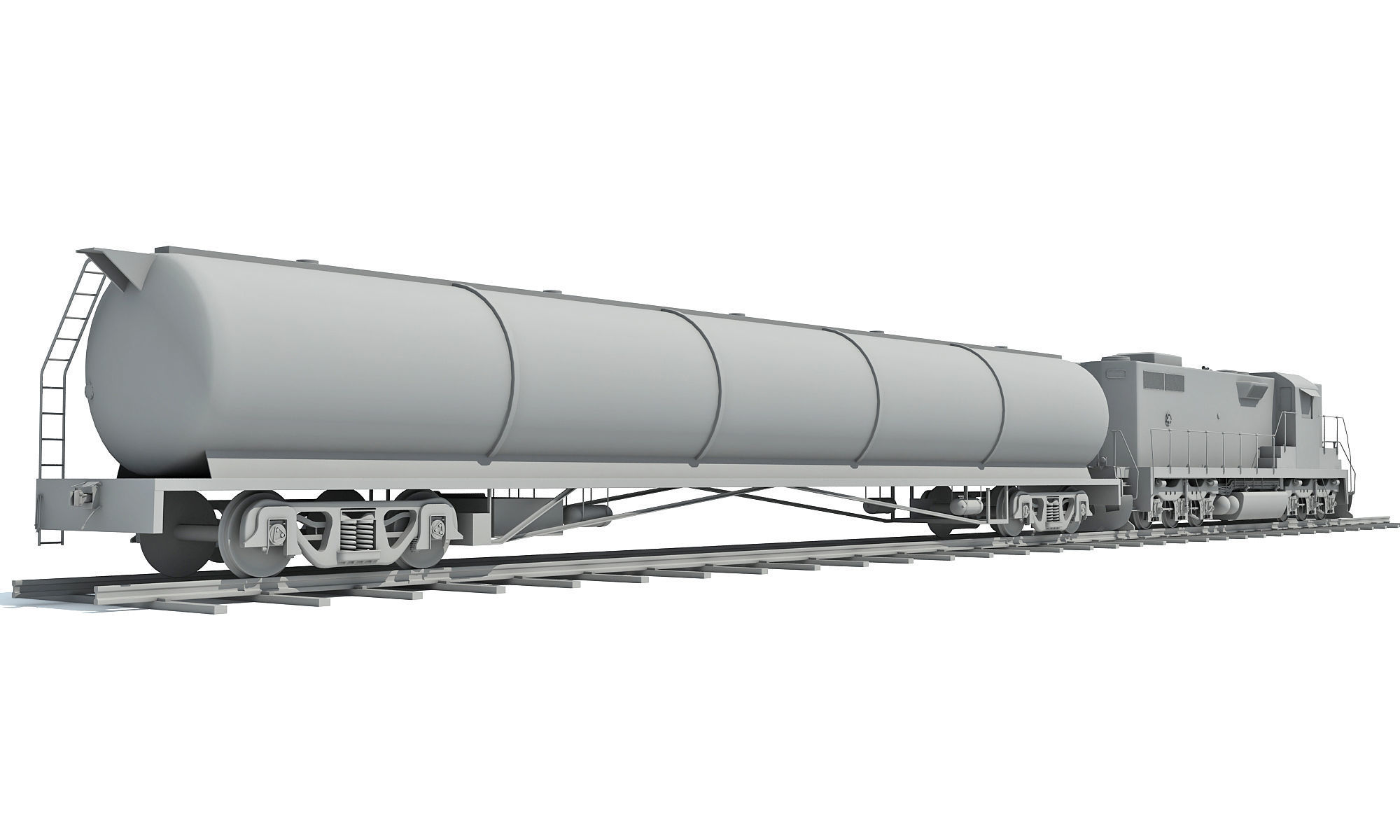 Detailed Tanker Train 2 3D model_5