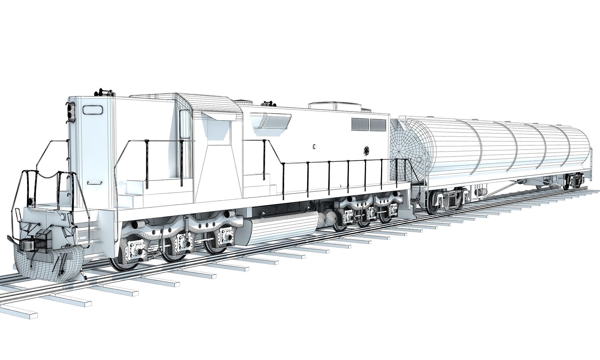 Detailed Tanker Train 2 3D model_11