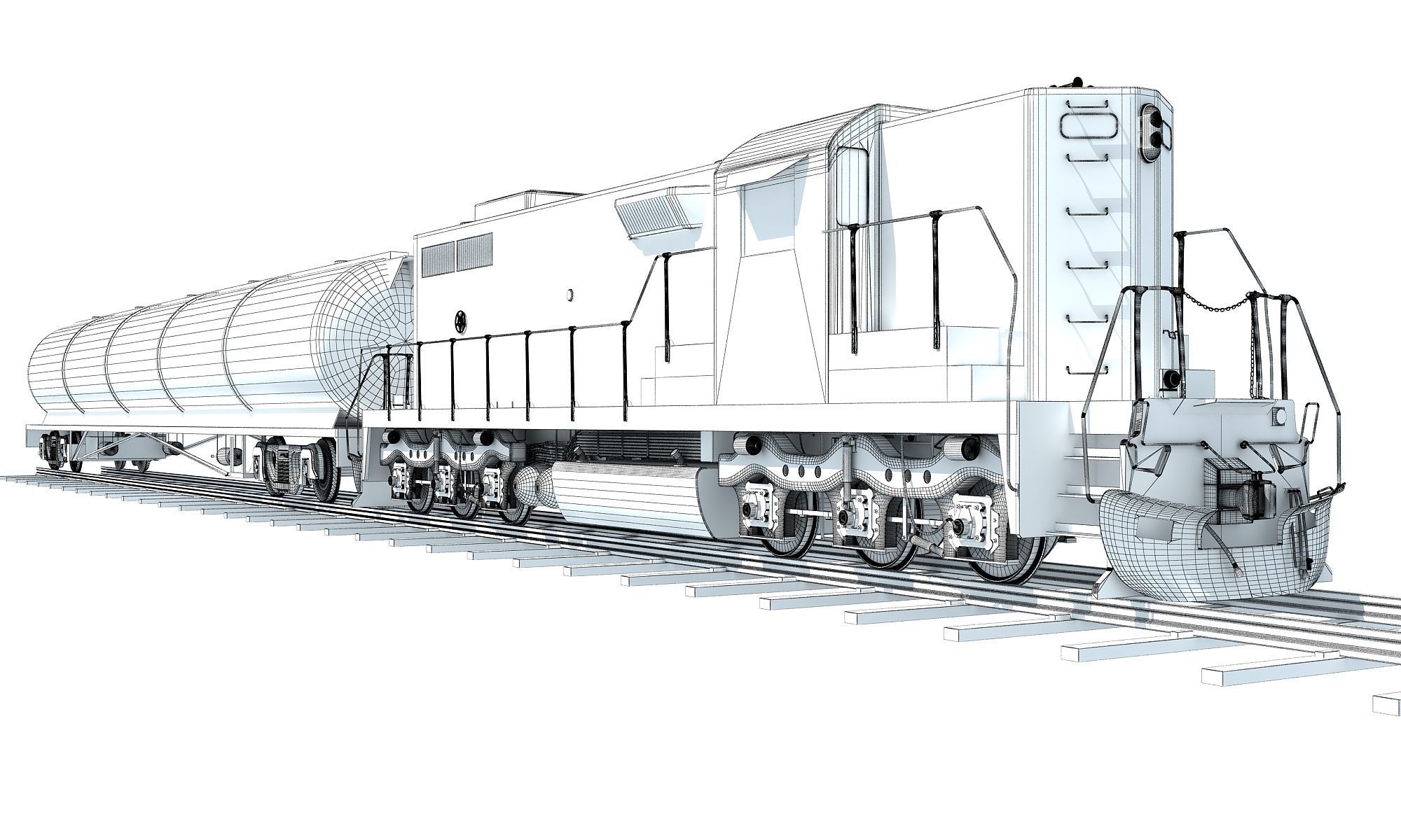 Detailed Tanker Train 2 3D model_14