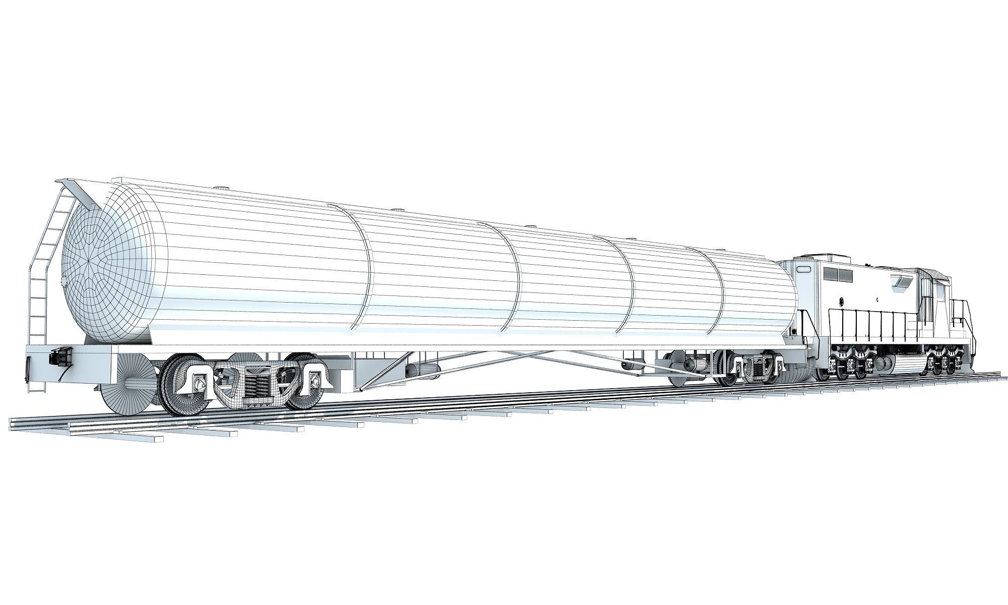 Detailed Tanker Train 2 3D model_13