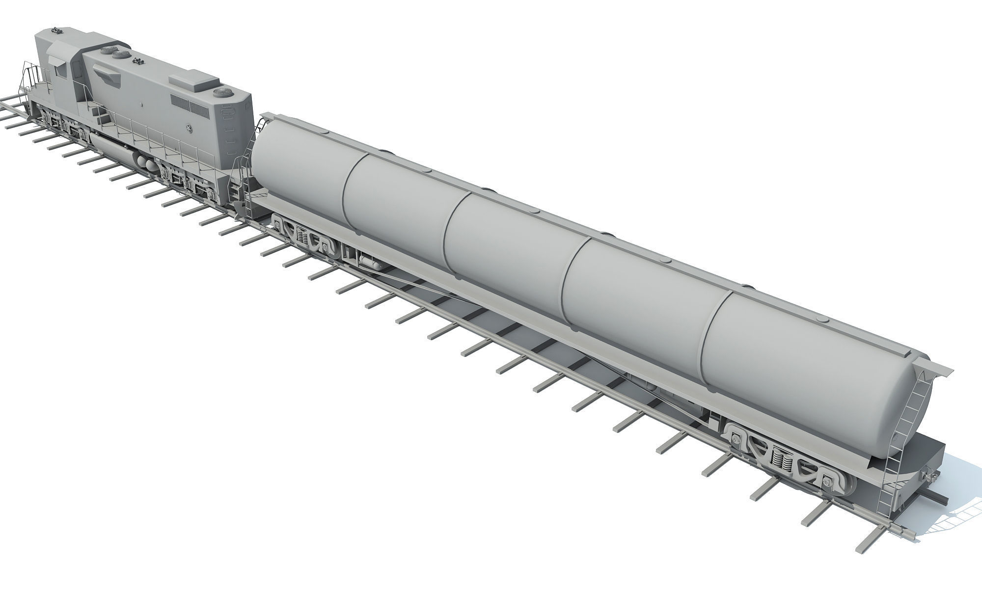 Detailed Tanker Train 2 3D model_3