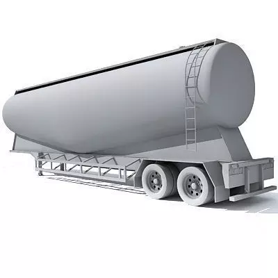 Detailed no texture Tanker Trailer 12 3D model_0