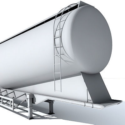Detailed no texture Tanker Trailer 12 3D model_4