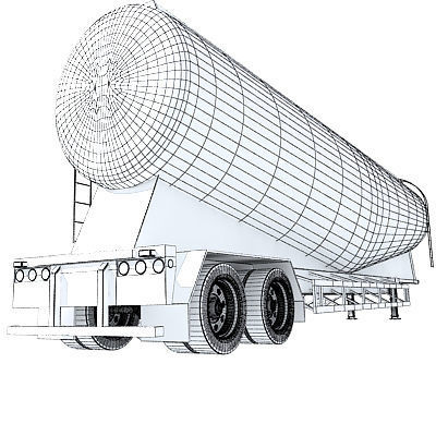 Detailed no texture Tanker Trailer 12 3D model_5