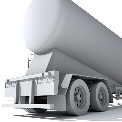 Detailed no texture Tanker Trailer 12 3D model_2