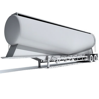 Detailed no texture Tanker Trailer 12 3D model_1