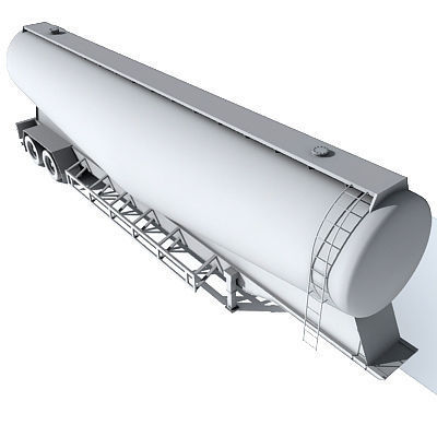 Detailed no texture Tanker Trailer 12 3D model_3