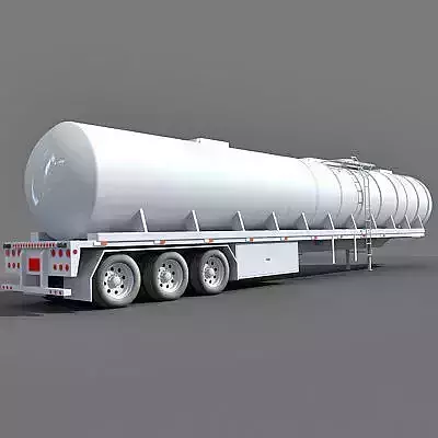 Detailed White Tanker Trailer 07