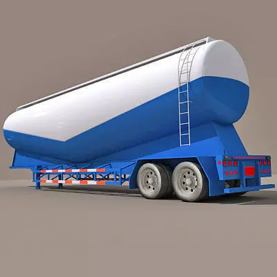 Blue Bottom Tanker Trailer 06 3D model
