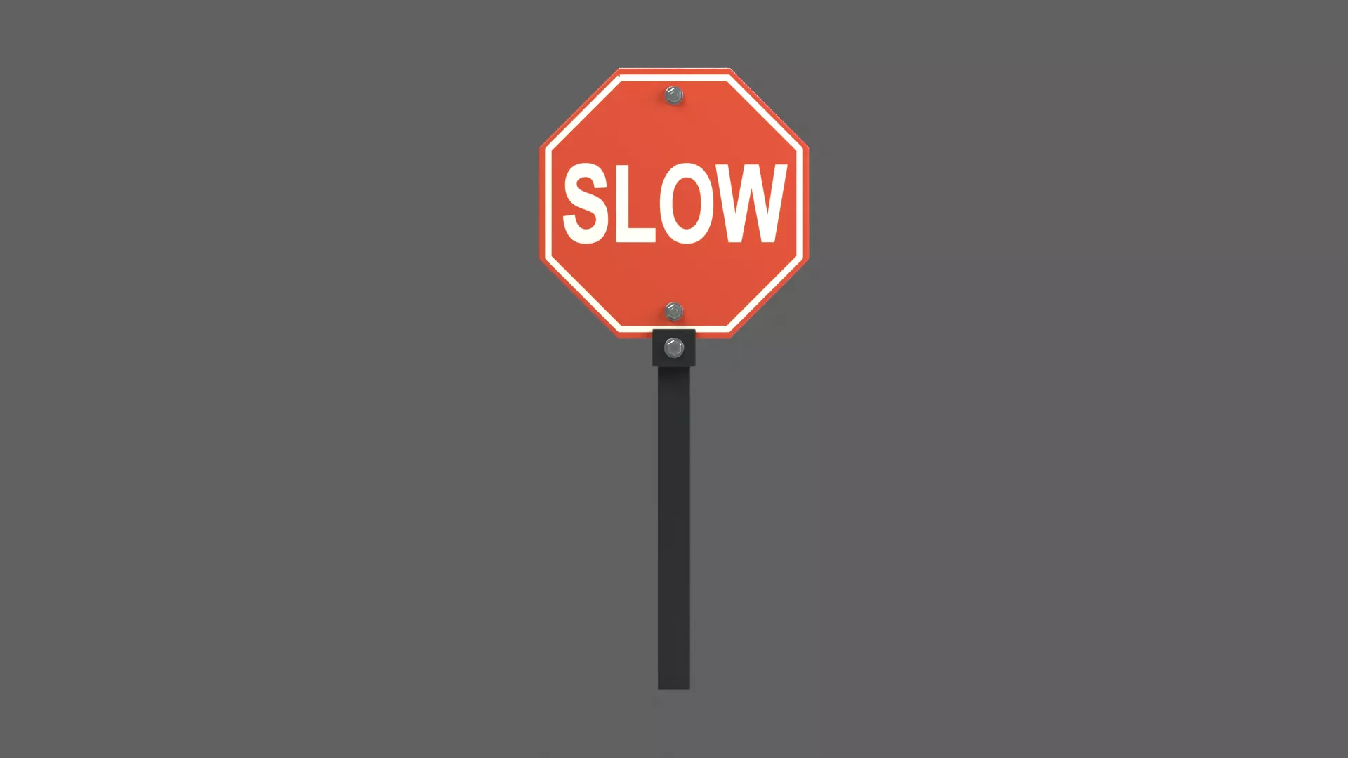 Red Octagonal Slow Traffic Marker Low-poly 3D model
