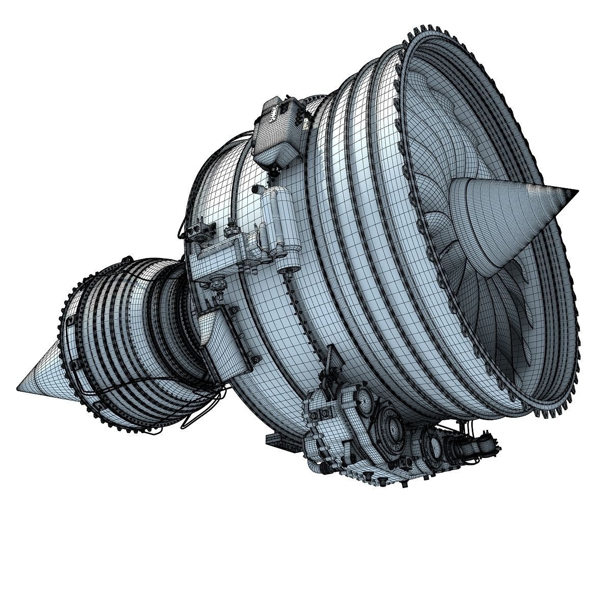 Turbofan Aircraft Engines Collection 3D model_38