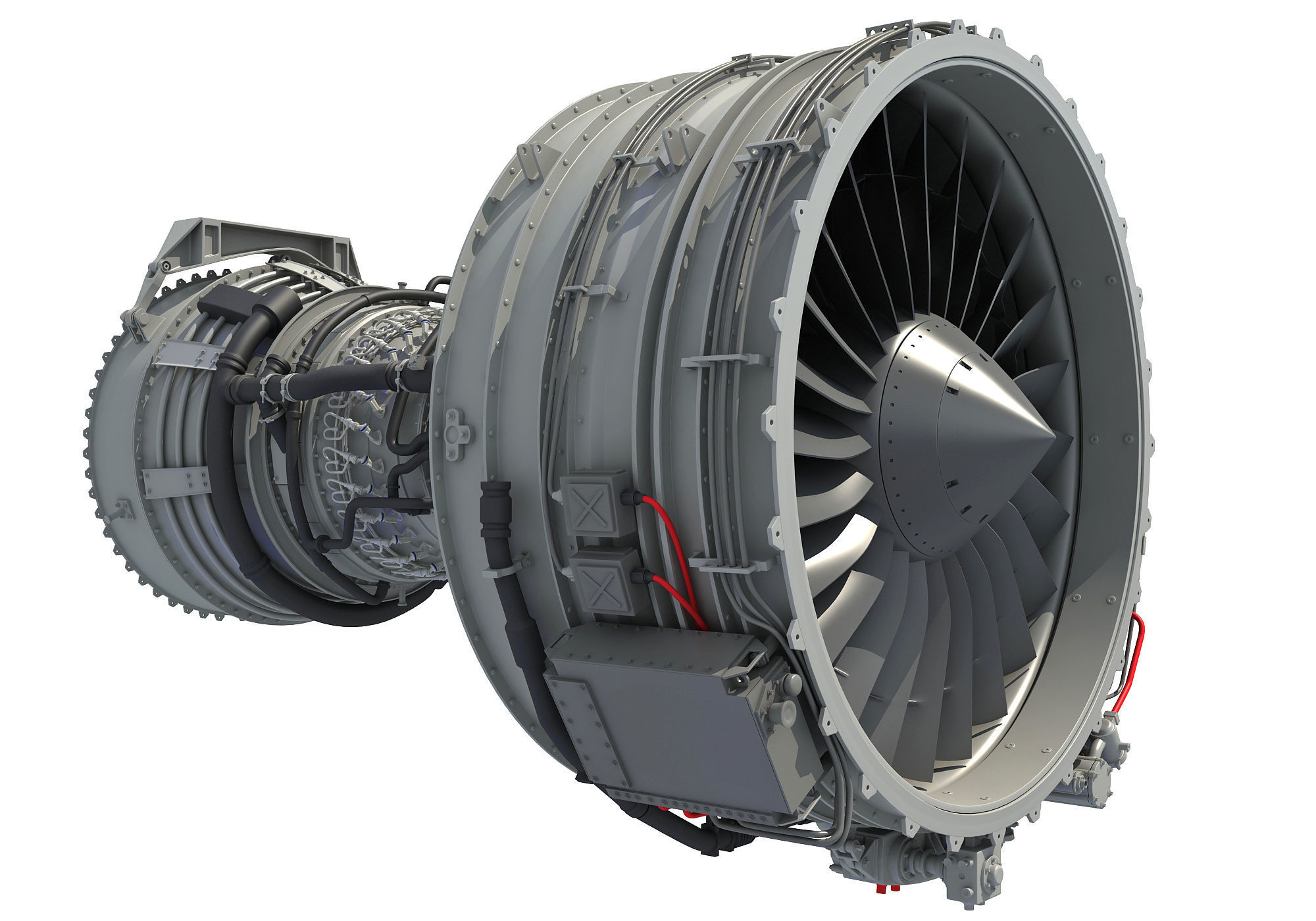 Turbofan Aircraft Engines Collection 3D model_17