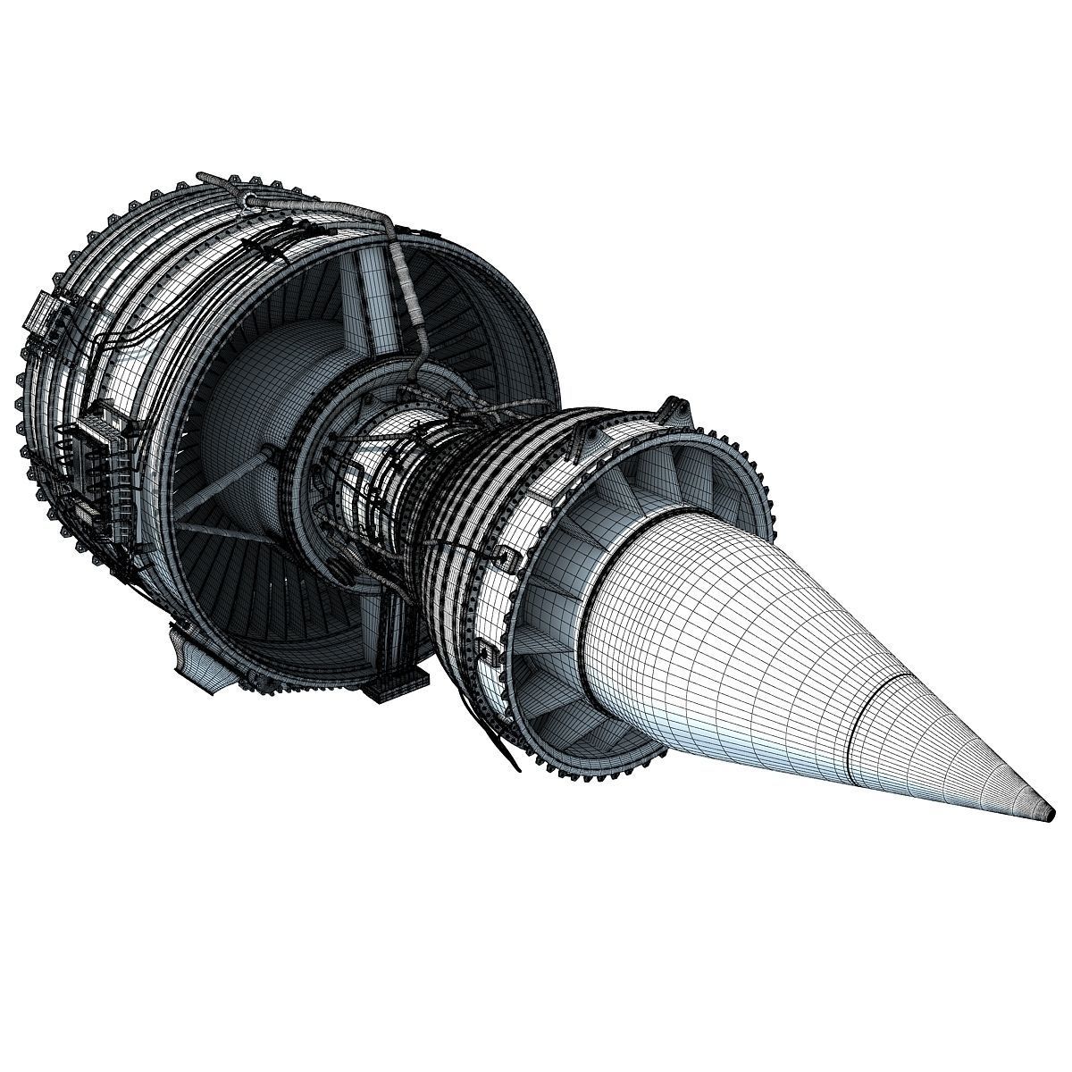 Turbofan Aircraft Engines Collection 3D model_51
