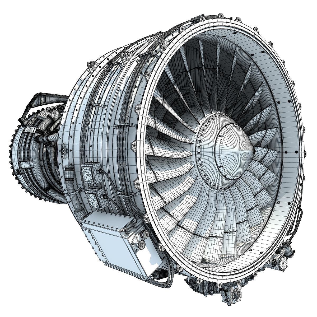 Turbofan Aircraft Engines Collection 3D model_30