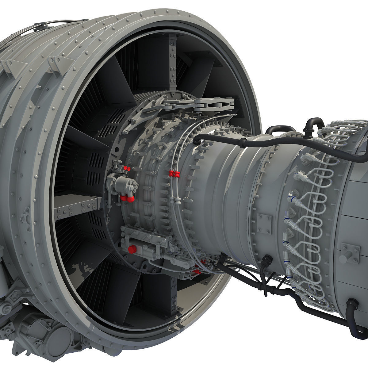 Turbofan Aircraft Engines Collection 3D model_31