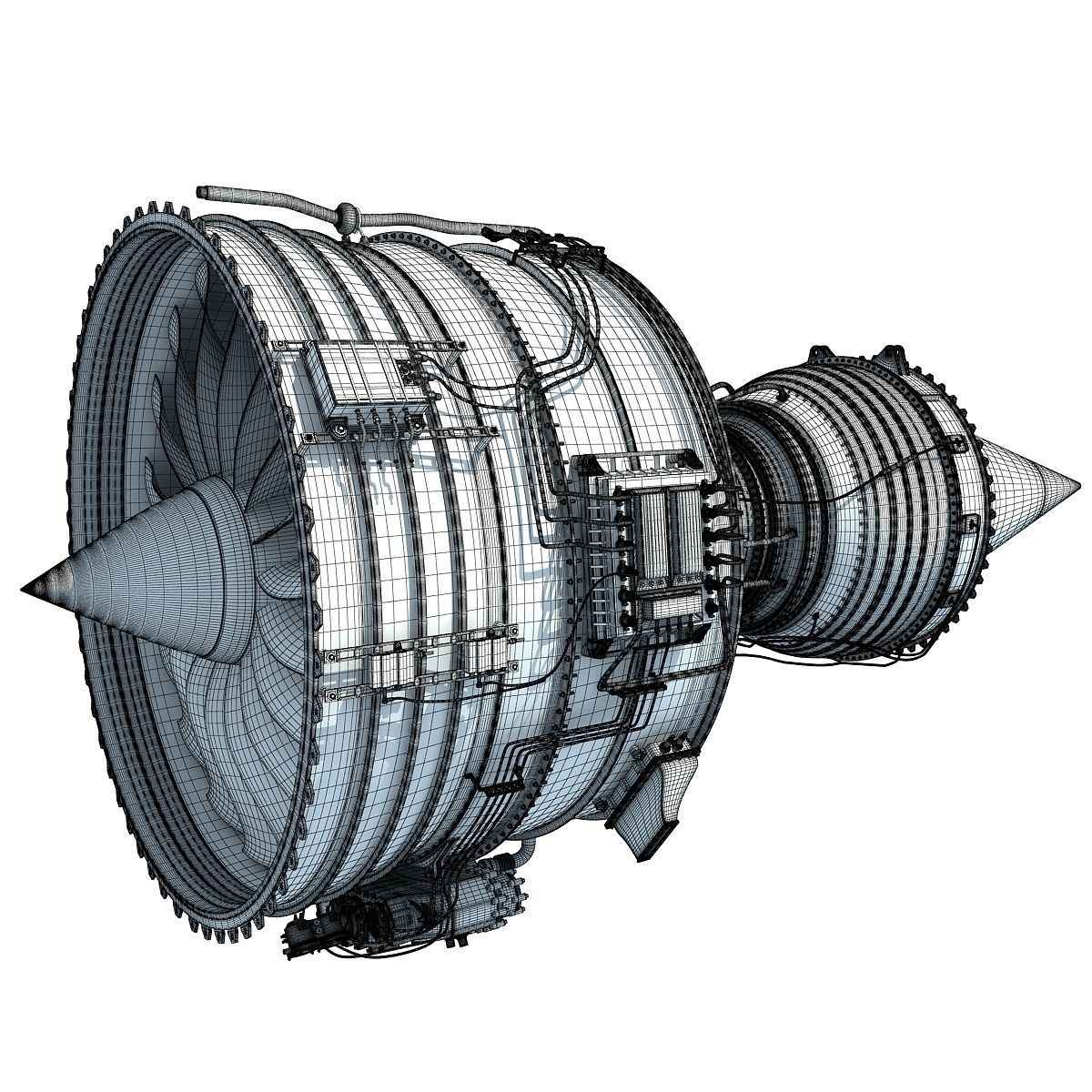 Turbofan Aircraft Engines Collection 3D model_34