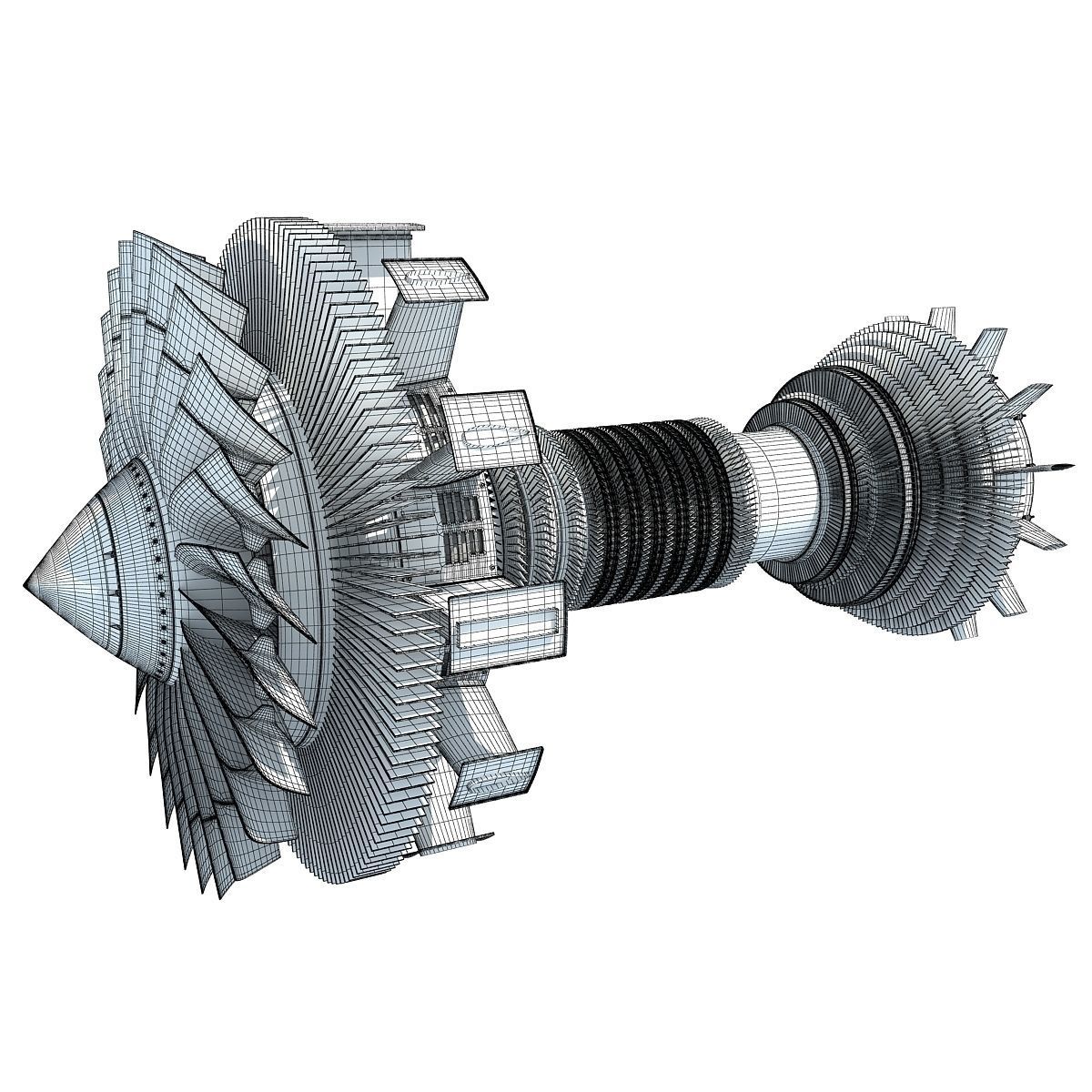 Turbofan Aircraft Engines Collection 3D model_40