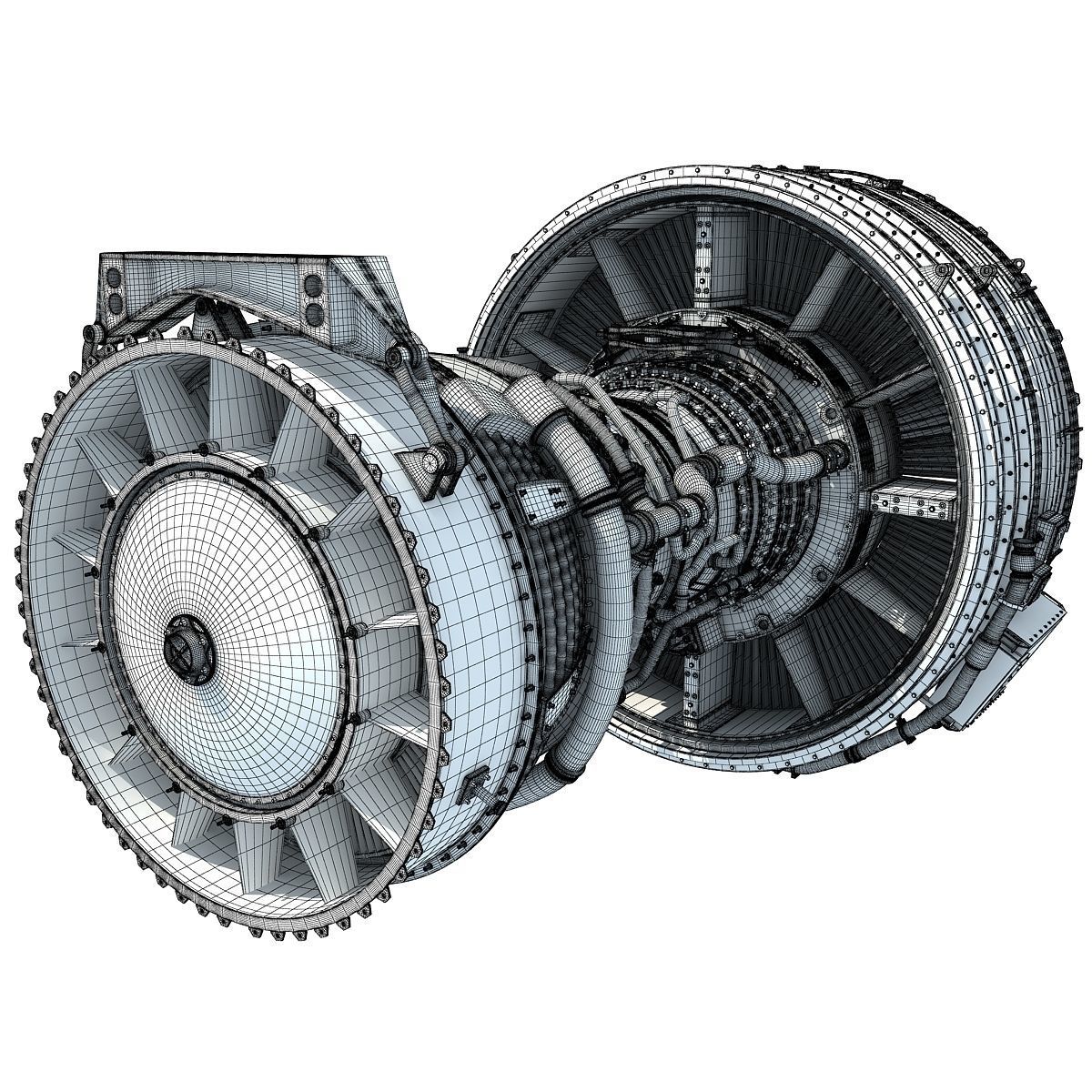 Turbofan Aircraft Engines Collection 3D model_52