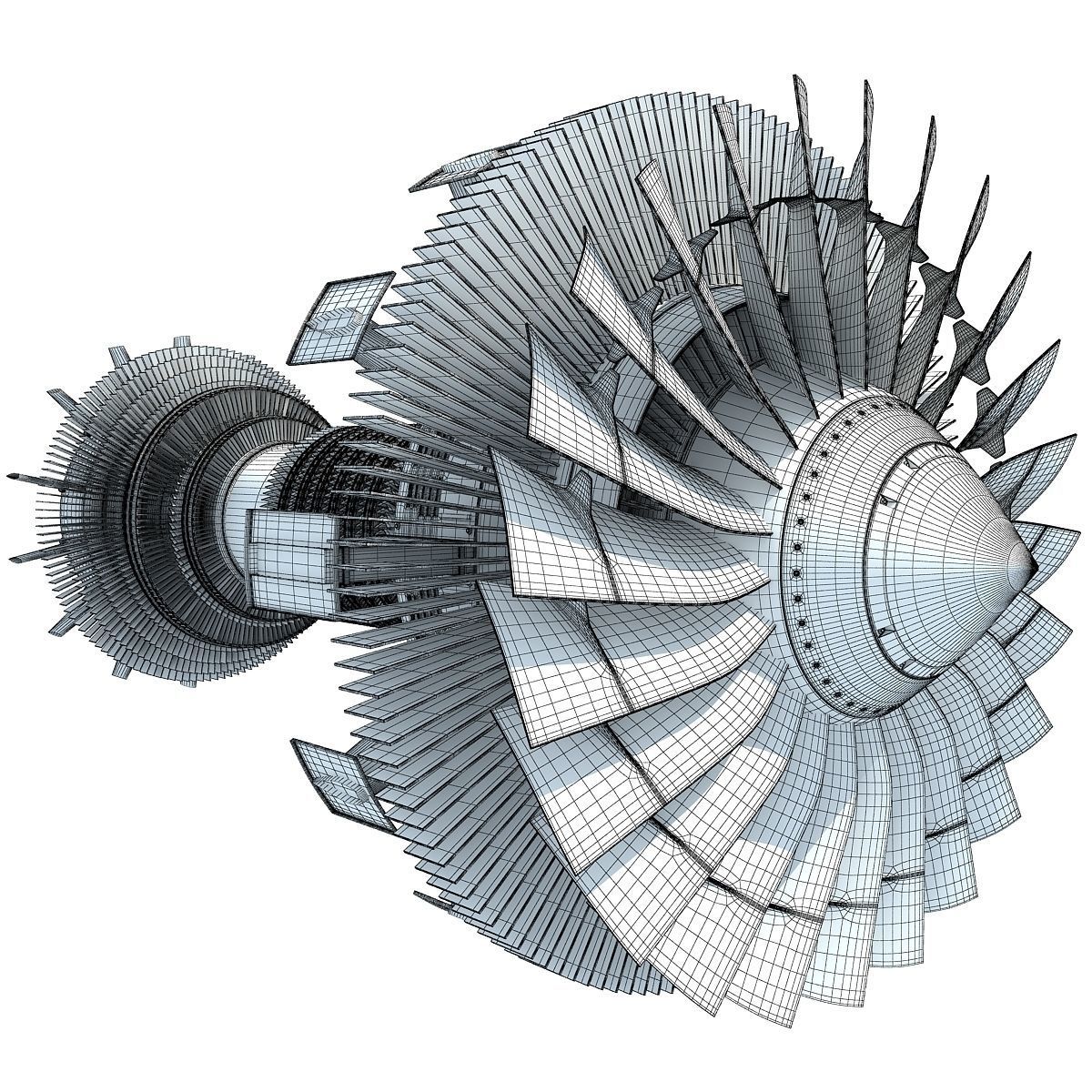 Turbofan Aircraft Engines Collection 3D model_46