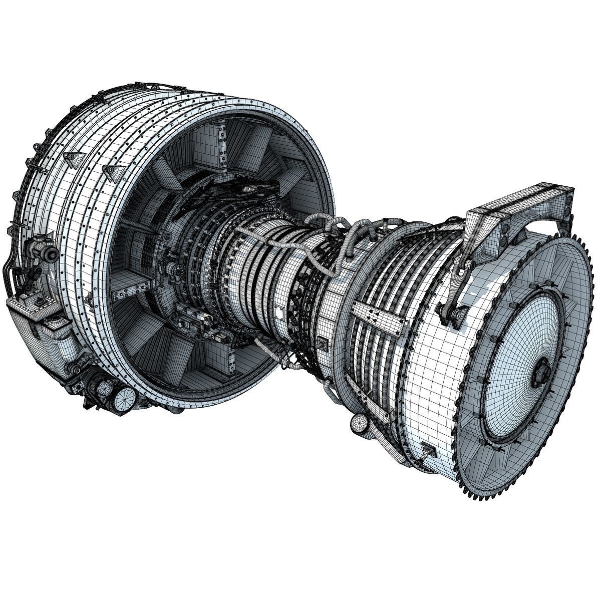 Turbofan Aircraft Engines Collection 3D model_43