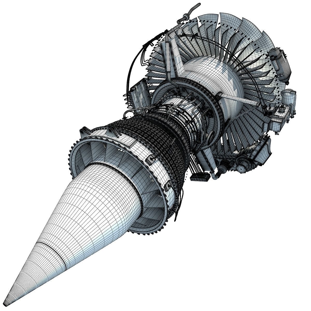 Turbofan Aircraft Engines Collection 3D model_21