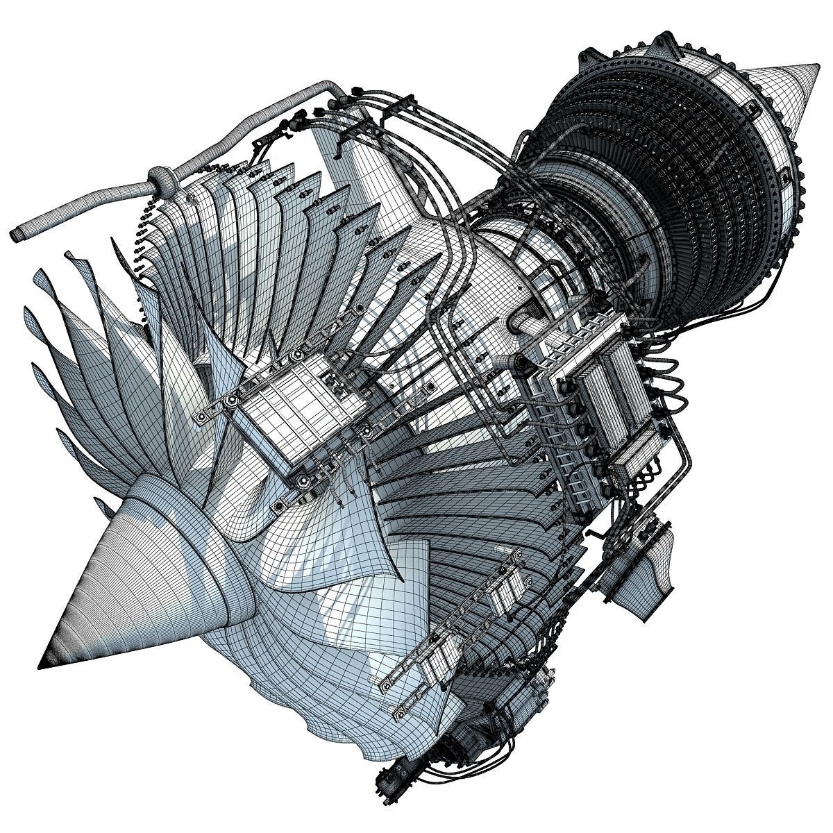 Turbofan Aircraft Engines Collection 3D model_60