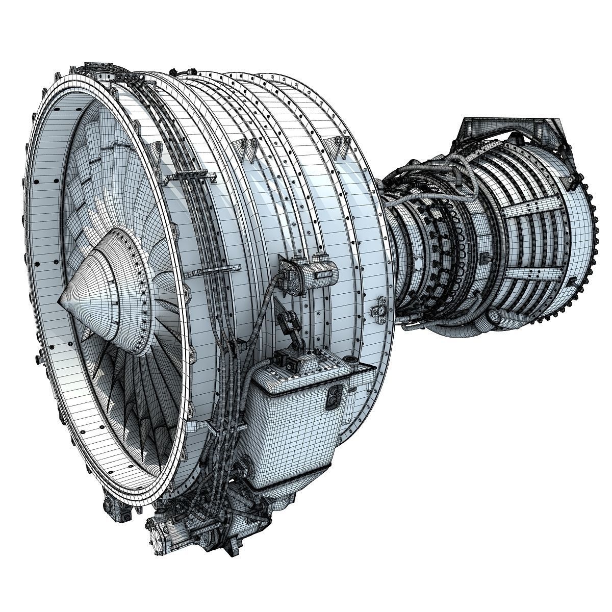 Turbofan Aircraft Engines Collection 3D model_26