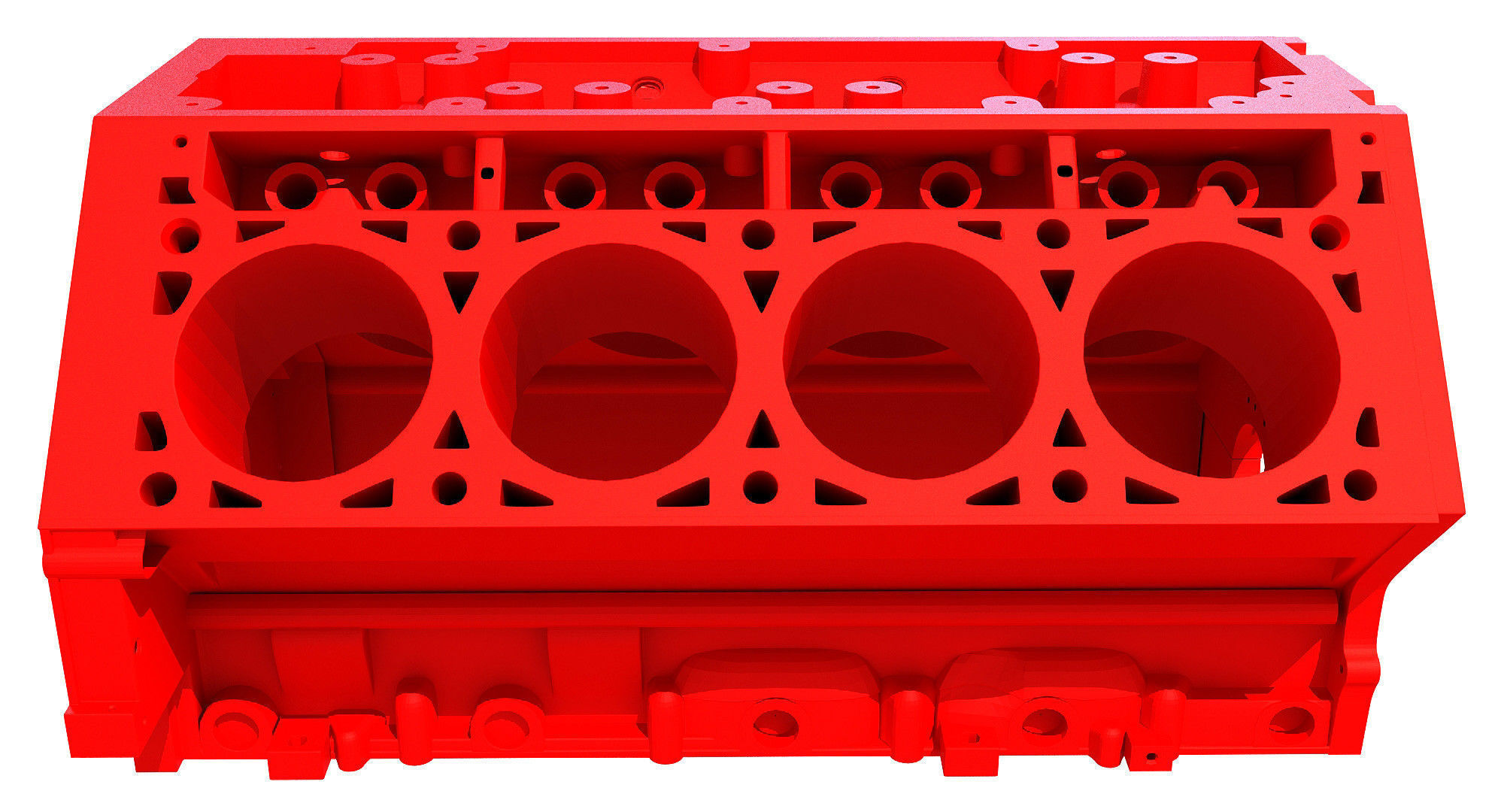 Printable V8 Engine Block 3D model_3