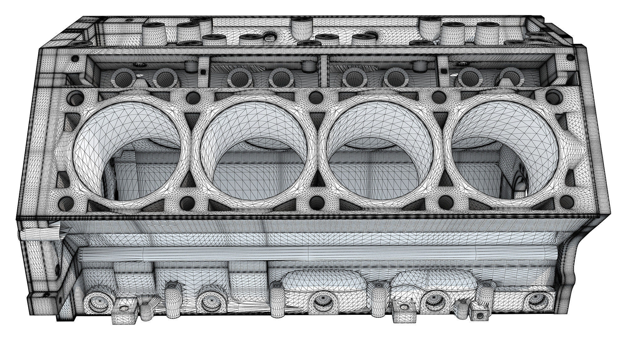 Printable V8 Engine Block 3D model_6