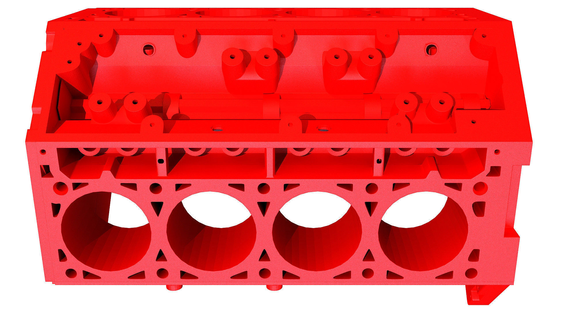 Printable V8 Engine Block 3D model_4