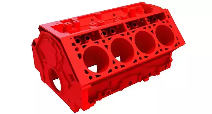 Printable V8 Engine Block 3D model