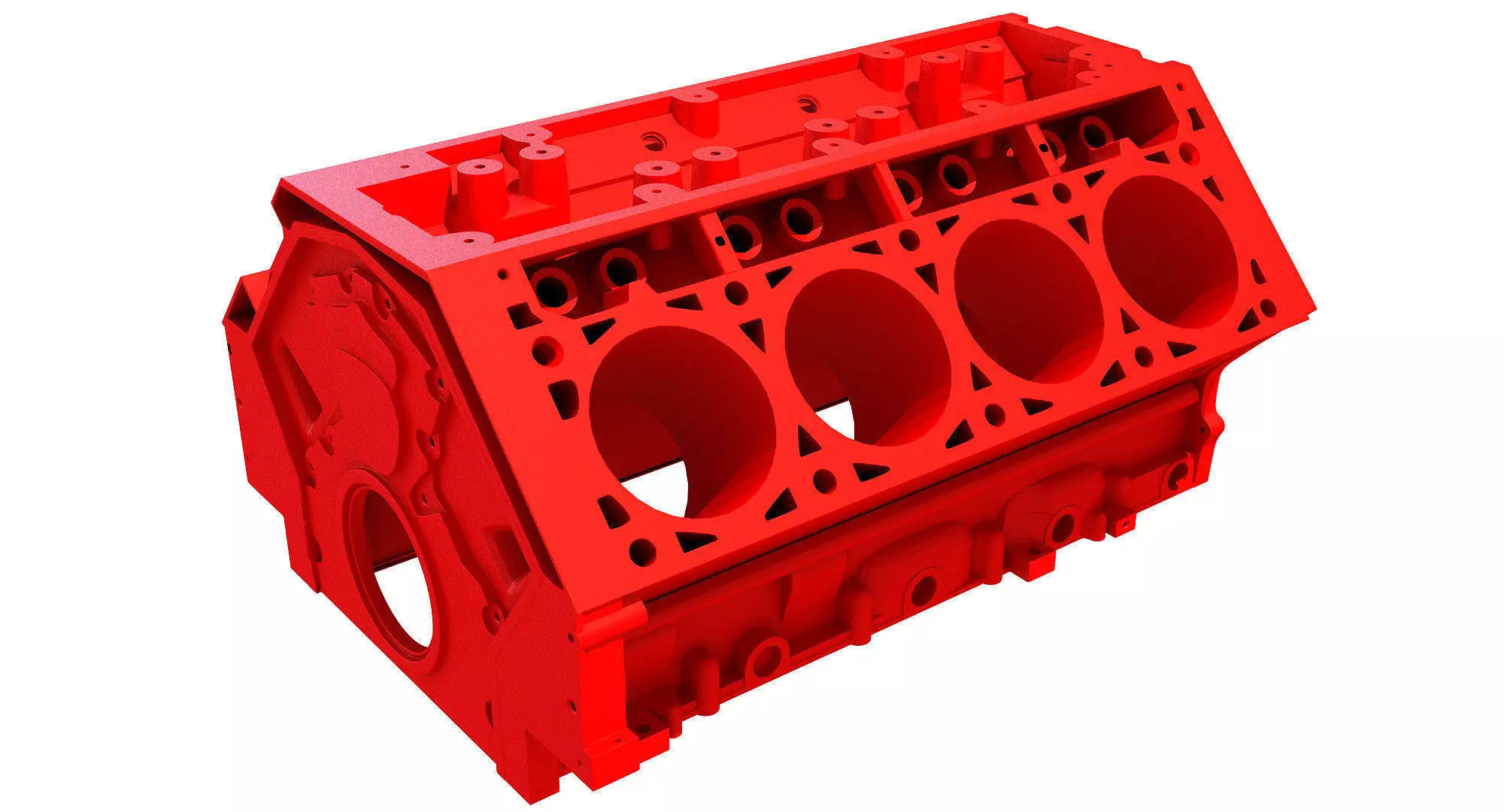 Printable V8 Engine Block 3D model_0