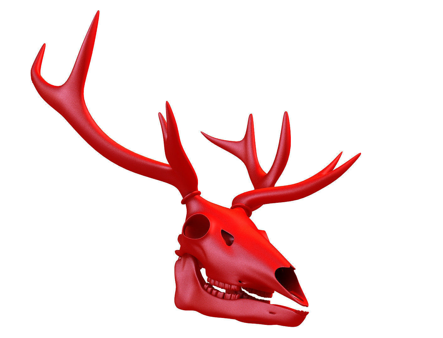 Printable Deer Skull 3D model_1