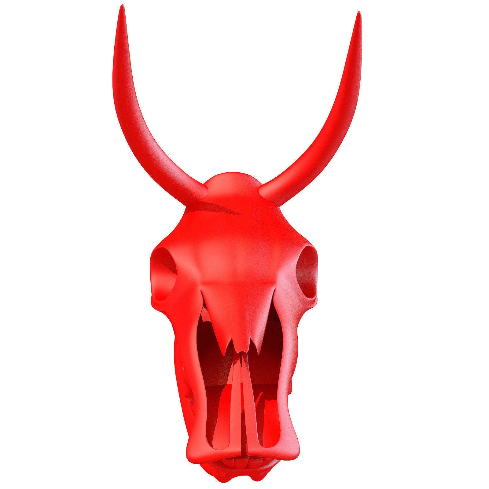 Printable Cow Skull with Horns 3D model_5
