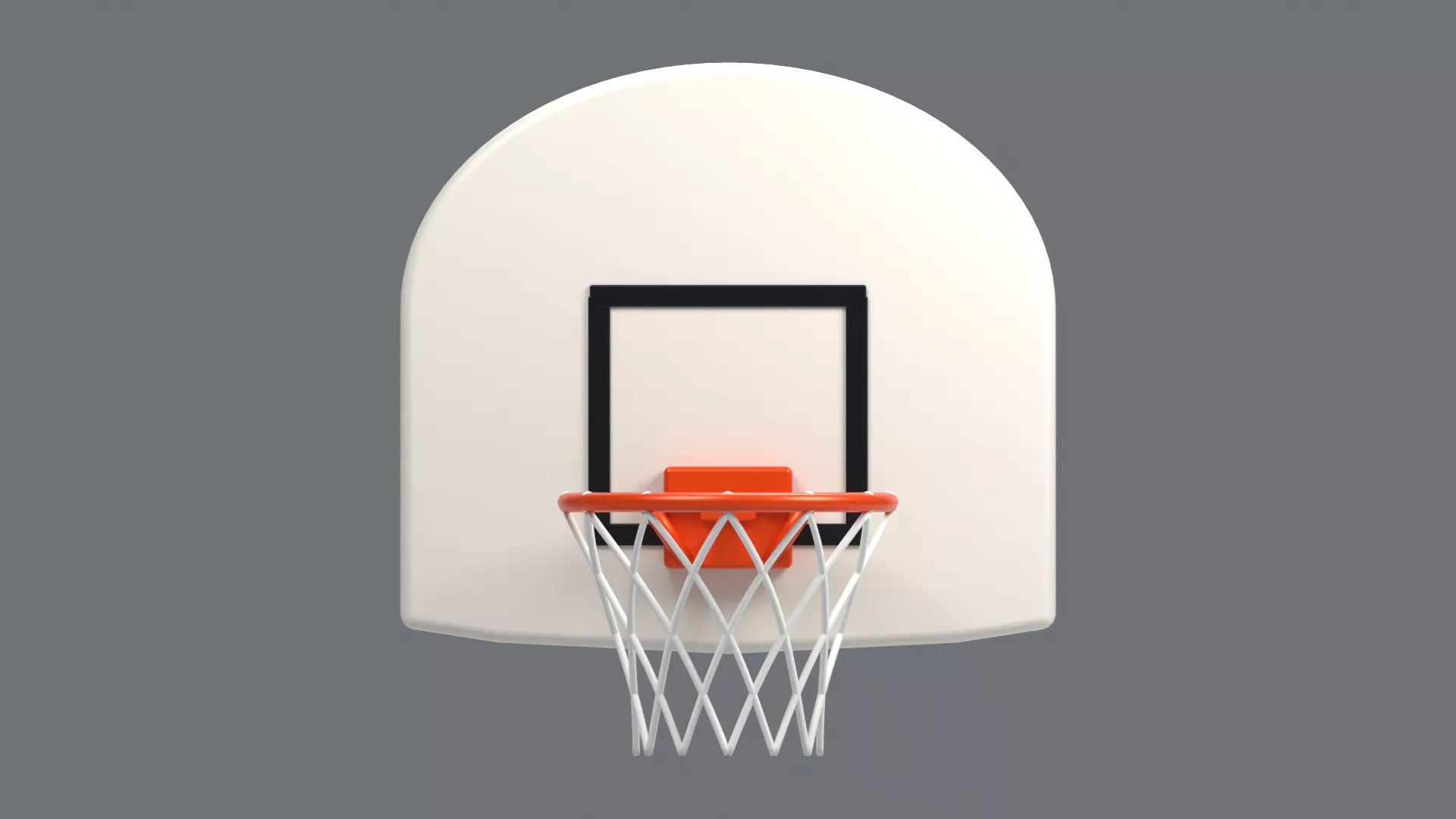 Wall Basketball Hoop with White Arched Backboard Low-poly 3D model