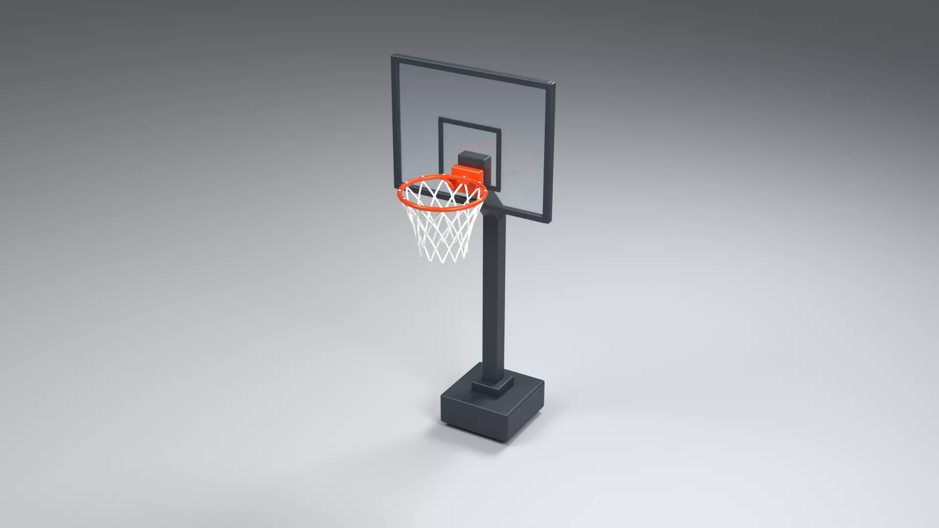 Transparent Backboard Basketball Stand Low-poly 3D model