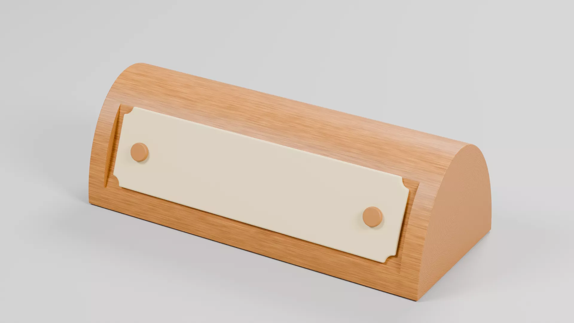 Wooden Desktop Nameplate with Blank Inset Low-poly 3D model