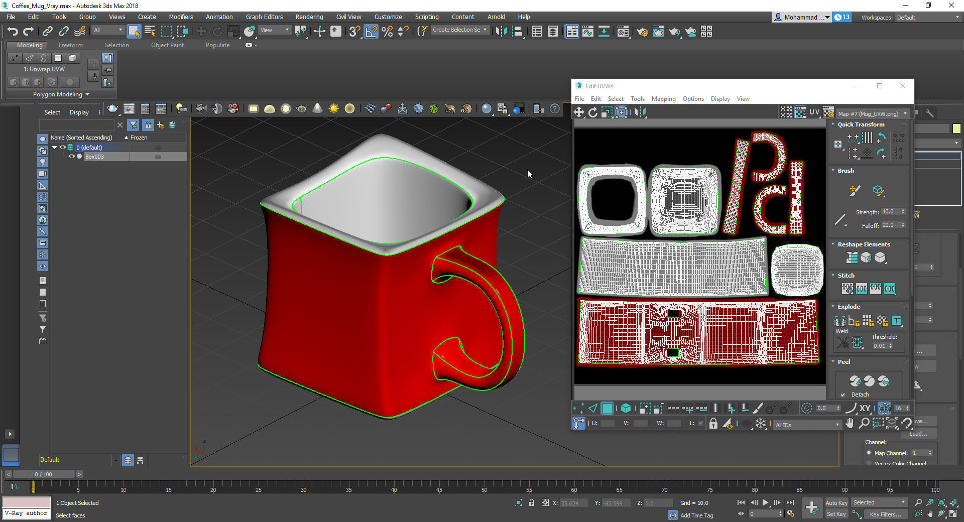 Coffee Mug Low-poly 3D model_4