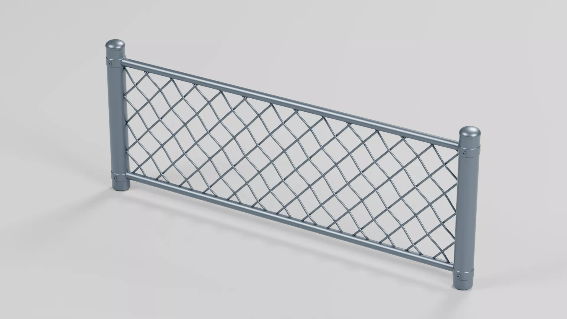 Gray Chain Link Boundary Panel Low-poly 3D model