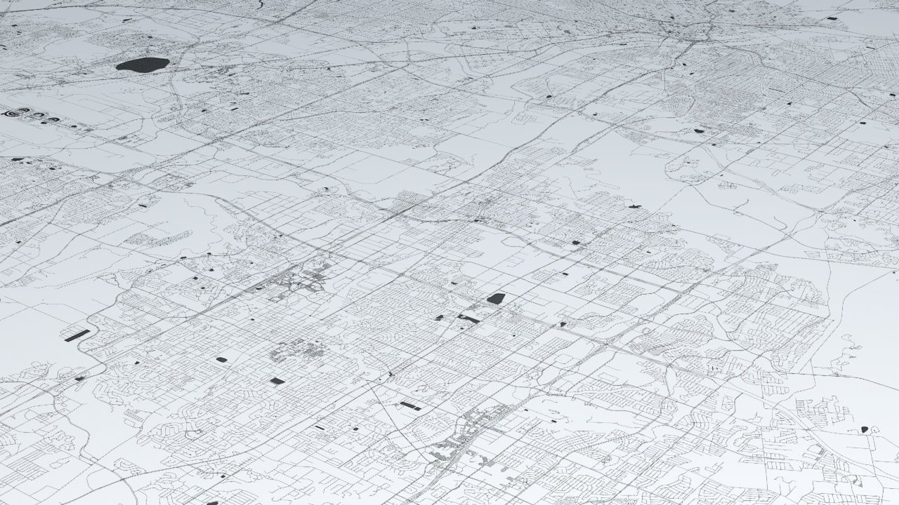 Dallas Road Network and Streets 3D model_6