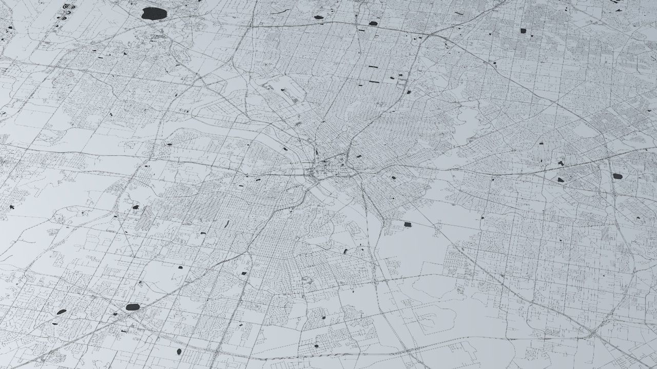 Dallas Road Network and Streets 3D model_1