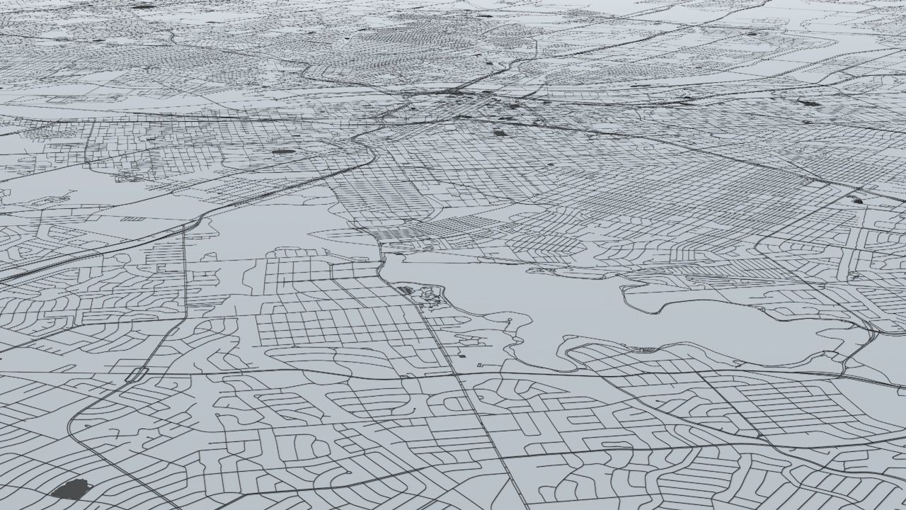 Dallas Road Network and Streets 3D model_5